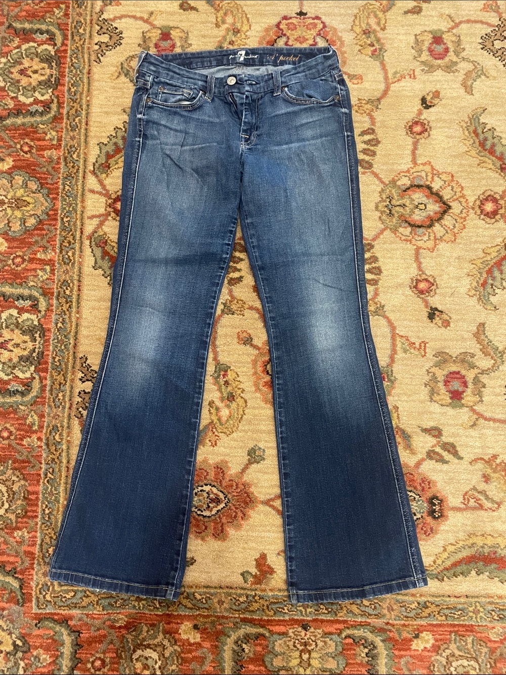7 For All Mankind Women's Dark Blue Flared Jeans